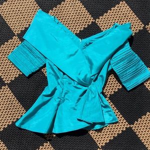 Susan Roselli for Vijack turquoise blouse